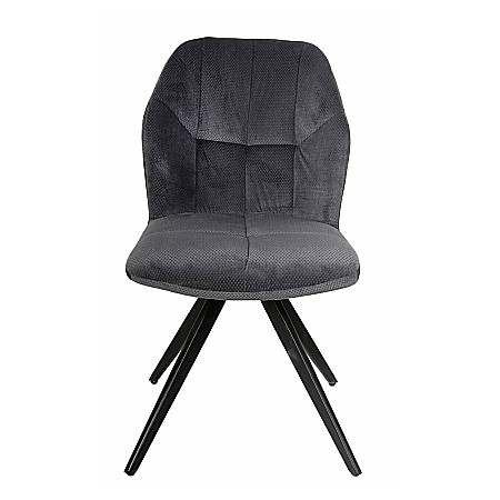 Scaun de living si bucatarie KL Mirco, metalic, tapitat cu stofa,100 kg, 47.5x63x89.5 cm, gri inchis [4]