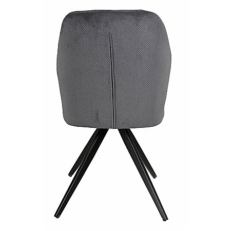 Scaun de living si bucatarie KL Mirco, metalic, tapitat cu stofa,100 kg, 47.5x63x89.5 cm, gri inchis [1]