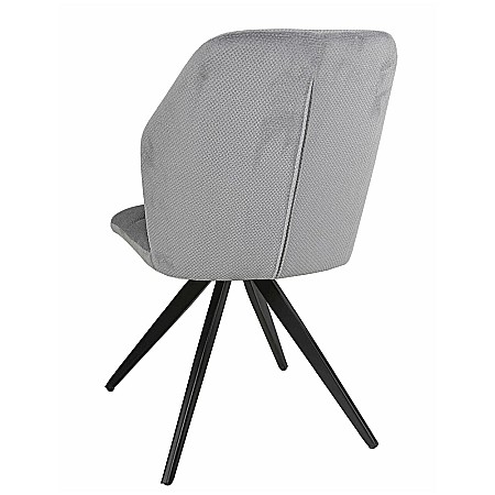 Scaun de living si bucatarie KL Mirco, metalic, tapitat cu stofa,100 kg, 47.5x63x89.5 cm, gri deschis [1]