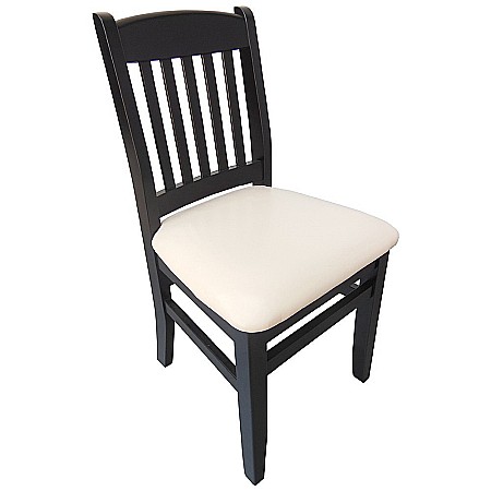 Scaune living - Scaun de living si bucatarie, lemn masiv fag, Bogdan, sezut tapitat cu piele ecologica, 120 kg, 88,5x46x42cm, Wenge