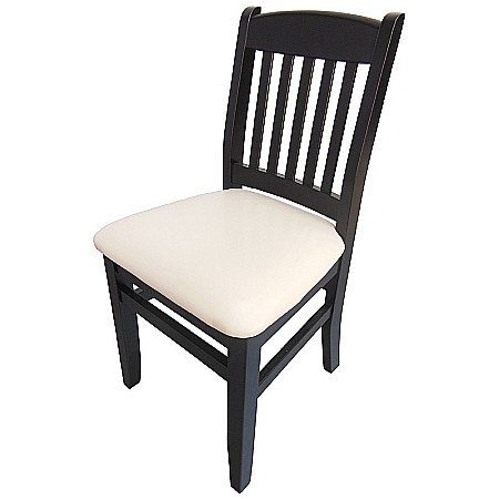 Scaun de living si bucatarie, lemn masiv fag, Bogdan, sezut tapitat cu piele ecologica, 120 kg, 88,5x46x42cm, Wenge [2]
