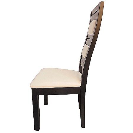 Scaun de living si bucatarie, lemn masiv fag, Eusebio, tapitat cu piele ecologica, 120 kg, 101x44x45cm, Wenge [2]