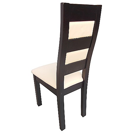 Scaun de living si bucatarie, lemn masiv fag, Eusebio, tapitat cu piele ecologica, 120 kg, 101x44x45cm, Wenge [4]