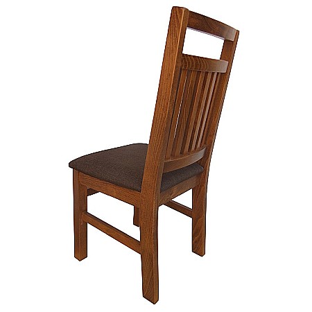 Scaun de living si bucatarie, lemn masiv fag, Paul, sezut tapitat cu stofa, 120 kg, 96x46x43cm, Nuc [3]