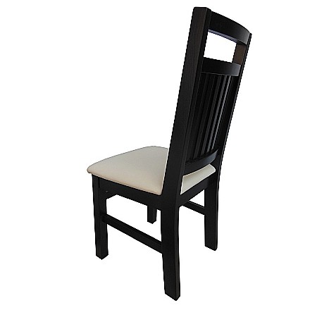 Scaun de living si bucatarie, lemn masiv fag, Paul, sezut tapitat cu piele ecologica, 120 kg, 96x46x43cm, Wenge [4]
