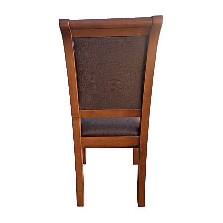Scaun de living si bucatarie Royal, din lemn masiv fag, ergonomic, tapiterie stofa, 120 kg, lacuit, 98,5x48,5x46,5 cm, Nuc [2]