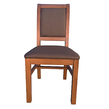 Scaun de living si bucatarie Royal, din lemn masiv fag, ergonomic, tapiterie stofa, 120 kg, lacuit, 98,5x48,5x46,5 cm, Nuc [3]