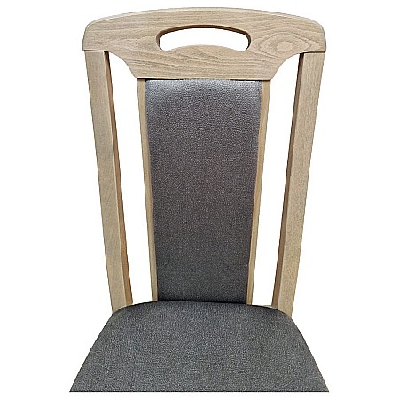 Scaun de living si bucatarie, SB Tim, din lemn masiv fag, tapiterie stofa, lacuit, 120 kg, 96x43x40 cm, Stejar Sonoma [2]