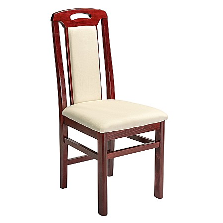 Scaun de living si bucatarie SB Tim, din lemn masiv fag, tapiterie stofa, lacuit, 120 kg, 96x43x40 cm, Mahon [6]