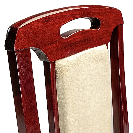 Scaun de living si bucatarie SB Tim, din lemn masiv fag, tapiterie stofa, lacuit, 120 kg, 96x43x40 cm, Mahon [4]