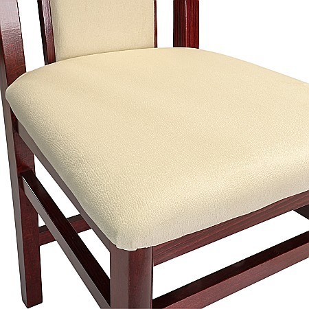 Scaun de living si bucatarie SB Tim, din lemn masiv fag, tapiterie stofa, lacuit, 120 kg, 96x43x40 cm, Mahon [5]