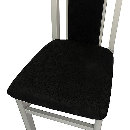 Scaun de living si bucatarie, SB Tim, din lemn masiv fag, tapiterie stofa, lacuit, 120 kg, 96x43x40 cm, Alb/Negru [7]