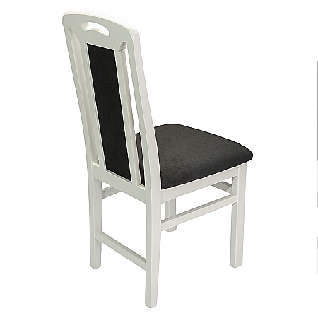 Scaun de living si bucatarie, SB Tim, din lemn masiv fag, tapiterie stofa, lacuit, 120 kg, 96x43x40 cm, Alb/Negru [9]