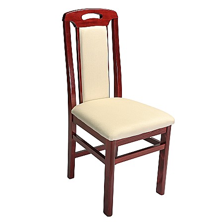Scaun de living si bucatarie SB Tim, din lemn masiv fag, tapiterie stofa, lacuit, 120 kg, 96x43x40 cm, Mahon [1]