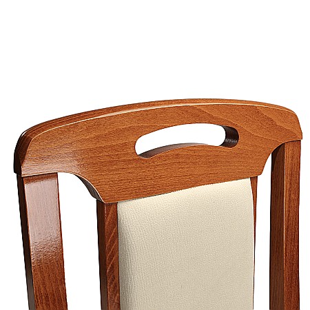 Scaun de living si bucatarie SB Tim, din lemn masiv fag, tapiterie stofa, lacuit, 120 kg, 96x43x40 cm, Cires [5]