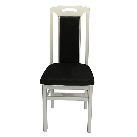 Scaun de living si bucatarie, SB Tim, din lemn masiv fag, tapiterie stofa, lacuit, 120 kg, 96x43x40 cm, Alb/Negru [6]