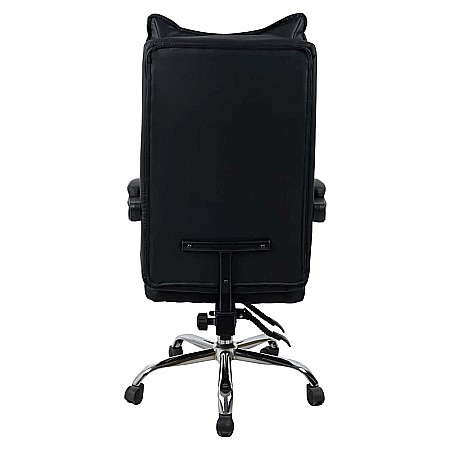 Scaun directorial AB041, piele ecologica, robust, cadru cromat, spatar rabatabil, suport picioare,120 kg, negru [3]