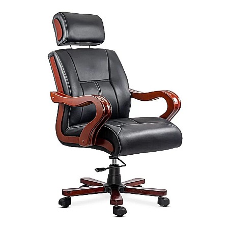 Scaun directorial cu masaj OFF1662, baza lemn, piele ecologica, elegant, robust, cu temporizator, 120 kg [0]