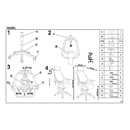 Scaun directorial cu suport lombar HM Hasel, mesh, ergonomic, mecanism multiblock, cotiere reglabile, tetiera integrata, 120 kg, negru/gri [7]