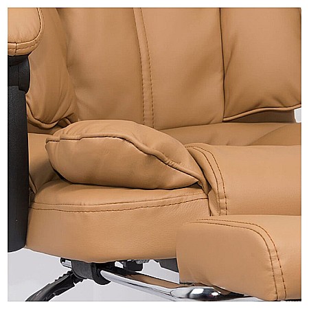 Scaun directorial cu suport picioare OFF 415, spatar inalt, perne duble, mecanism multiblock, baza cromata, 120 kg [2]