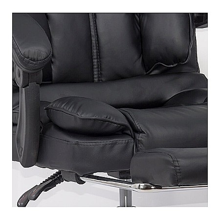 Scaun directorial cu suport picioare OFF 415, spatar inalt, perne duble, mecanism multiblock, baza cromata, 120 kg [1]