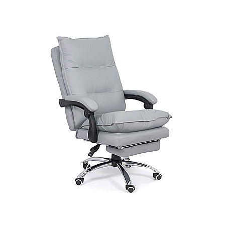 Scaune directoriale - Scaun directorial cu suport picioare OFF 419, robust, mecanism recliner, perne duble, baza cromata, 120 kg
