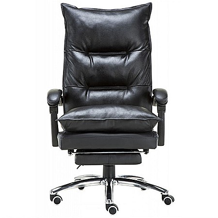 Scaune directoriale - Scaun directorial cu suport picioare OFF 419, robust, mecanism recliner, perne duble, baza cromata, 120 kg