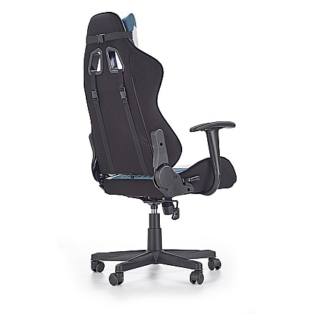Scaun directorial gaming HM Cayman, mecanism de balans, suport lombar, perne reglabile, cadru polipropilena, 120 kg, gri/turcoaz [4]