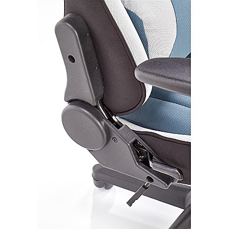 Scaun directorial gaming HM Cayman, mecanism de balans, suport lombar, perne reglabile, cadru polipropilena, 120 kg, gri/turcoaz [7]
