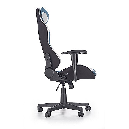 Scaun directorial gaming HM Cayman, mecanism de balans, suport lombar, perne reglabile, cadru polipropilena, 120 kg, gri/turcoaz [5]