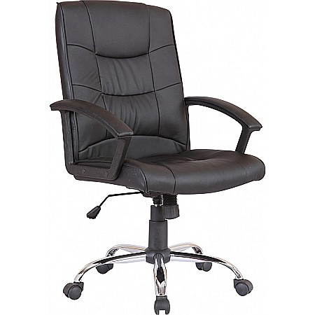 Produse - Scaun directorial GN02, ergonomic, cadru cromat, inaltime ajustabila, balans, 100 kg, negru