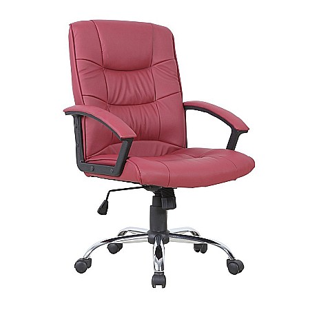 Scaune directoriale - Scaun directorial GN02, ergonomic, cadru cromat, inaltime ajustabila, balans, 100 kg, bordo