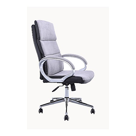 Scaun directorial GN109, textil/piele ecologica, inaltime ajustabila, mecanism balans, 100 kg, gri/negru [2]