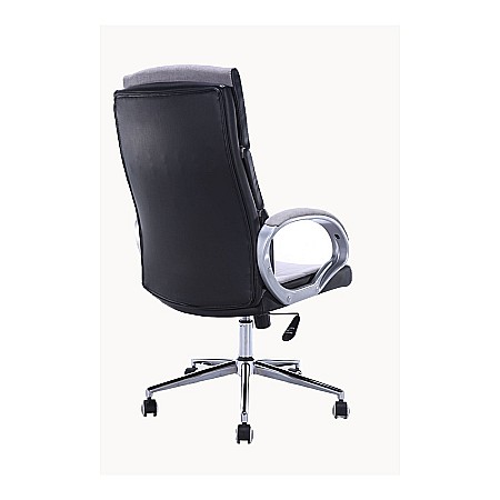 Scaun directorial GN109, textil/piele ecologica, inaltime ajustabila, mecanism balans, 100 kg, gri/negru [3]