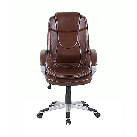 Scaun directorial GN27, piele ecologica, polipropilena, mecanism balans, 95 kg, maro [2]