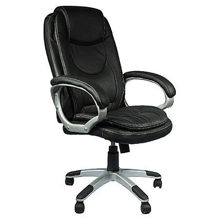 Scaun directorial GN27, piele ecologica, polipropilena, mecanism balans, 95 kg, maro [2]