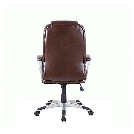 Scaun directorial GN27, piele ecologica, polipropilena, mecanism balans, 95 kg, maro [3]