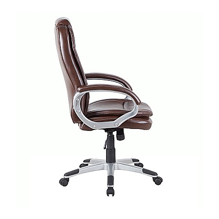 Scaun directorial GN27, piele ecologica, polipropilena, mecanism balans, 95 kg, maro [1]