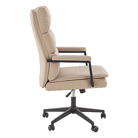Scaun directorial HM Adriano 2, piele ecologica, inaltime reglabila, mecanism de balansare, 100 kg, bej [3]