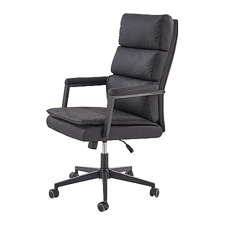 Scaun directorial HM Adriano 2, piele ecologica, inaltime reglabila, mecanism de balansare, 100 kg, negru [4]