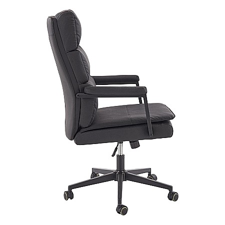 Scaun directorial HM Adriano 2, piele ecologica, inaltime reglabila, mecanism de balansare, 100 kg, negru [1]