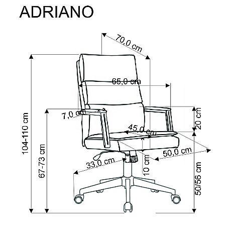 Scaun directorial HM Adriano, stofa, inaltime reglabila, mecanism de balansare, perne duble, 100 kg, olive [10]