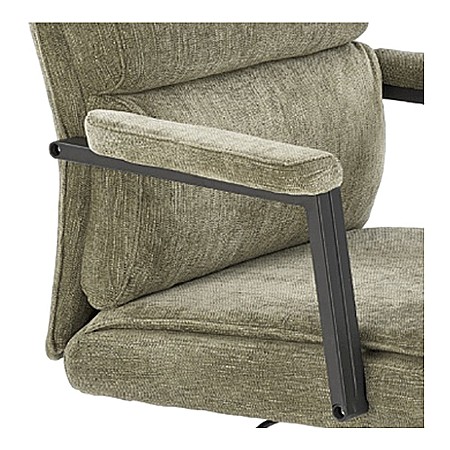 Scaun directorial HM Adriano, stofa, inaltime reglabila, mecanism de balansare, perne duble, 100 kg, olive [2]