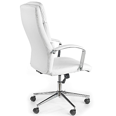 Scaun directorial HM Aurelius, Ergonomic, Piele ecologica, Inaltime ajustabila, Suport lombar, Mecanism balans, 115 kg, 120x65x67 cm , Alb [2]