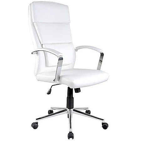 Scaune directoriale - Scaun directorial HM Aurelius, Ergonomic, Piele ecologica, Inaltime ajustabila, Suport lombar, Mecanism balans, 115 kg, 120x65x67 cm , Alb