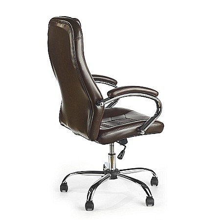 Scaun directorial HM Cody, Cadru Otel, Piele ecologica, Inaltime ajustabila, Mecanism balansare, 130 kg, 119x64x65cm, Maro [2]