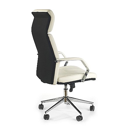 Scaun directorial HM Costa, Ergonomic, Cadru Otel, Piele ecologica, Inaltime ajustabila, Mecanism balansare, 110 kg, 124x60x63 cm, Crem [2]