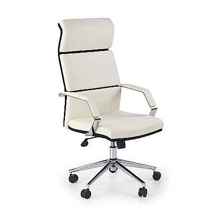 Scaun directorial HM Costa, Ergonomic, Cadru Otel, Piele ecologica, Inaltime ajustabila, Mecanism balansare, 110 kg, 124x60x63 cm, Crem [5]