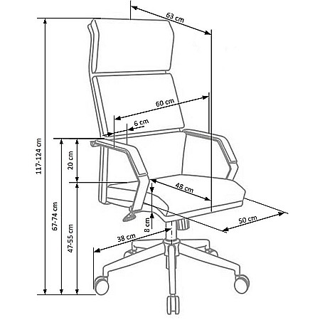 Scaun directorial HM Costa, Ergonomic, Cadru Otel, Piele ecologica, Inaltime ajustabila, Mecanism balansare, 110 kg, 124x60x63 cm, Crem [4]