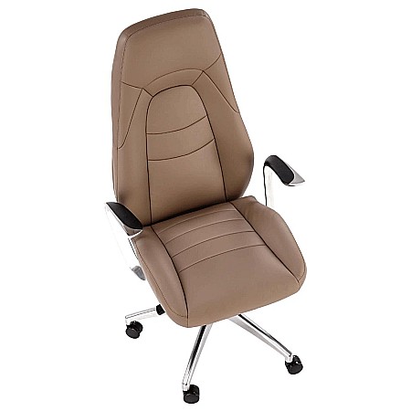 Scaun directorial HM Darwin, piele ecologica, confortabil, mecanism multiblock, 100 kg, capuccino [3]
